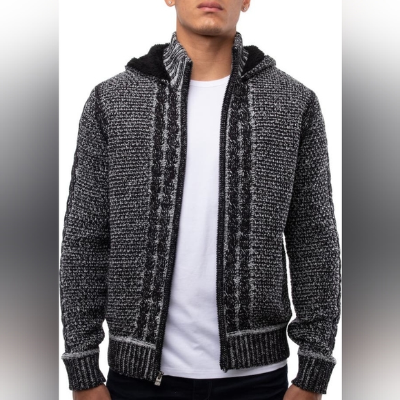 XRAY Jeans Sweaters Xray Mens New Zip Cable Knit Sweater Size Xl